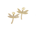 Dragonfly Charm For Necklace,Gold Dragonfly Charm,CZ Dragonfly Charm For Jewelry Making,CZ Gold Insect Charm,Charm For Insect Lovers,CPG2337