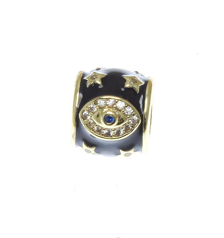 18K Gold Red or Black Evil Eye Spacer Bead With CZ, Spiritual Protection, Spacer Bead For Bracelet Or Necklace, Evil eye, SPG114