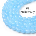Blue Collection of Vibrant Dyed Jade pebble beads, PJ078