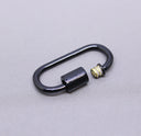 Black Large U Shape Screw Clasp, 25x14mm, Painted Carabiner Clasp, Painted Lacquer Clasp, Oval Screw Clasp