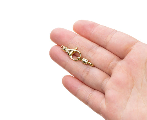 Gold Two Piece Pave CZ Clasp,Large CZ Clasp For Jewelry Making,Large Lobster Clasp,Connector Clasp With CZ,Necklace Gold Clasp,CLG246
