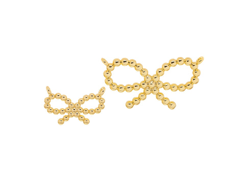 Ribbon Bow Tie Ball Connector Charm,Gold Ribbon Bow Tie Connector Charm,Bow Tie Ribbon  For Jewelry Making,CNG134-CNS135