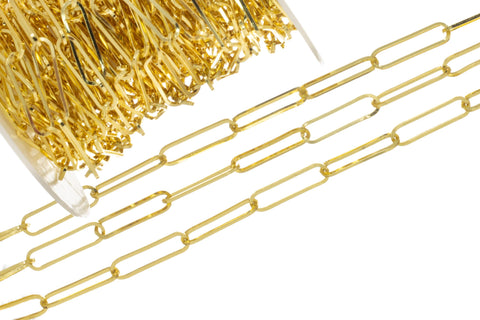 Gold Elongated 22MM Paperclip Chain,Paperclip Chain For Jewelry Making,Large Paperclip Chain For Necklace And Bracelet,CHG0084