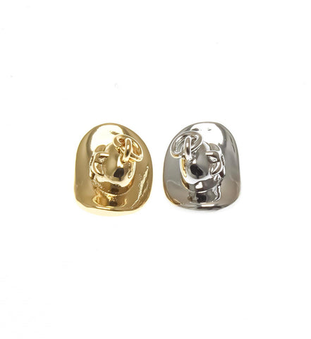 18k Gold or Silver CZ Tiny Rancher Hat, Cowboy Cowgirl Hat, CZ Western Hat, Rancher hat Charm, CPG2278, CPS2278