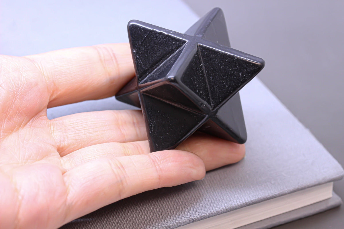 Natural 3cm Shungite Merkaba, EMF Protection, Meditation, Protection, Healing, Stones, Home Decor, Detox, Purification