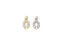Pearl Gold Or Silver 'O' Charm, Pave CZ  Pearl Cross Pendant,Dainty Pearl Jewelry, Cross For Charm Bracelet,CPG1172, CPS1172