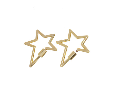 Gold Shooting Star Clasp With Screw,Carabiner Star Clasp,Large Star Enhancer Gold Clasp For Jewelry Making,Clasp For Chain Jewelry,CLG158
