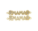 Boy And Girl With MAMA Charm For Bracelet,Gold Mama And Boy Girl Connector Charm,Mother’s Day Gift,Mama And Kids Pave CZ Charm,CNG046