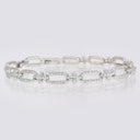 High Quality Fine‑Cut Cubic Zirconia Link Bracelet with Adjustable Length display in a circle.