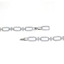 High Quality Fine‑Cut CZ Link Bracelet 2-sided lock.