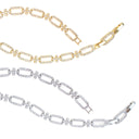 High Quality Fine‑Cut CZ Link Bracelet Gold and Silver displayed on a white surface.