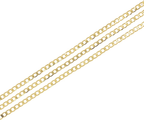 Gold 2.5mm Curb Cuban Chain,Dainty Curb Chain For Jewelry Making,Cuban Curb Chain For Necklace And Bracelet,CHG0086