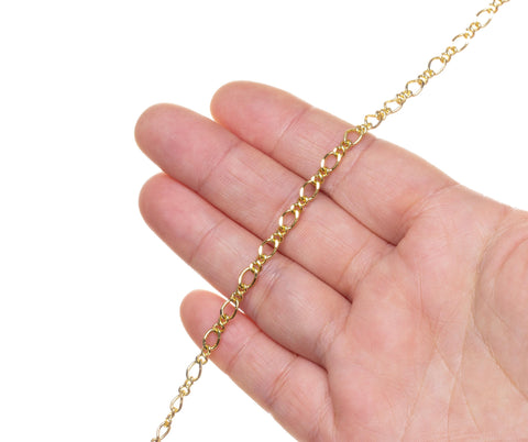Gold 4mm Curb Cuban Chain,Dainty Oval Curb Chain For Jewelry Making,Oval Cuban Curb Chain For Necklace And Bracelet,CHG0076