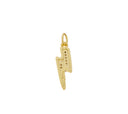 Lightning Bolt Gold Charm,Enamel Lightning Bolt Charm With CZ,Pave Lightning Bolt Pendant,CPG821