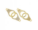 Handcuff Bracelet Connector Charm,Gold Handcuff CZ Connector Charm,Pave Hand cuff  For Jewelry Making,CNG053