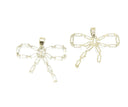 18k Dainty Gold Ribbon Bow Tie Charm, CZ Ribbon Charm, Timeless CZ Ribbon Bow Tie Charm For Jewelry, CPG2266,CPS2266