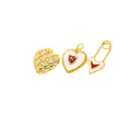 Timeless Dainty Heart Charms,Pave CZ Gold Heart Charms For Jewelry Making,Enamel And CZ Heart Charms,CPG1338-CPG2186-CPG2195