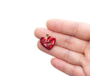 Red Enamel Love You Heart Charm,Shiny Red Heart Charm For Jewelry Making,Love You Gold Heart Charm ,Gold Heart Love You Charm,CPG2536