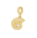 Ammonite Charm With CZ,Ammonite Sealife Charm,CZ Ammonite Shell Charm For Necklace Or Earrings Making,Dainty Nautical Charm,CPG2481