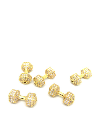 Big fitness dumbbell cz set bead