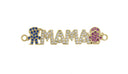 Baby Boy And Girl MAMA Charm For Bracelet,Gold Mama And Boy Girl Connector Charm,Mother’s Day Gift,Mama And Kids Pave CZ Charm,CNG044