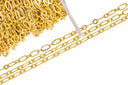 Gold Oval Paperclip Link Chain,Paperclip Oval Gold Chain For Jewelry Making,Oval Link Gold Chain,Alternating Oval Chain,CHG0079