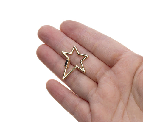 Gold Shooting Star Clasp With Screw,Carabiner Star Clasp,Large Star Enhancer Gold Clasp For Jewelry Making,Clasp For Chain Jewelry,CLG158
