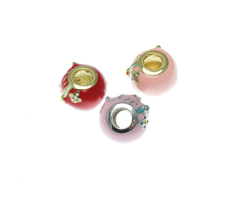 18k Good Luck Cat Spacer, Cute Cat, 3 Different Variations Red, Pink, or Peach, Animal Lovers, Cat mom, Money Cat, Good Luck Cat, SPG117