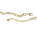 A gold chain bracelet with a lobster clasp and heart-shaped charm, featuring a textured silver ring accent, shown on a plain white background.
