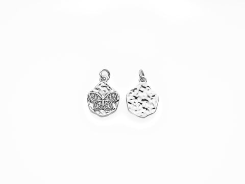 Butterfly Charm Pave With CZ,Gold or Silver Micro Pave CZ Charm,14K Gold Plated Dainty Micro Pave CZ Charm,CPG179, CPS179