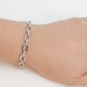 Oval Link CZ Bracelet with Adjustable Length, BRG-BRS073