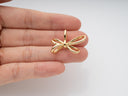 Gold Knot Charm, Gold Bow Charm, Minimalist Gold Jewelry, Gold Bow Pendant for Earring or Necklace making, CPG2063
