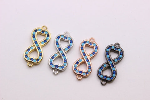 Candy Cane love infinity connector, CZ Connector, Infinity Connector, pave connector, CNG602, CNS602, CNR602, CNB602