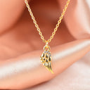 Gold Tiny cz Feather Charm, 11x5.5mm, feather cz, CPG335