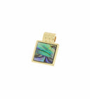 Abalone Gold Square Charm,Square Charm With Abalone,Dainty Geometric Charm,CPG301