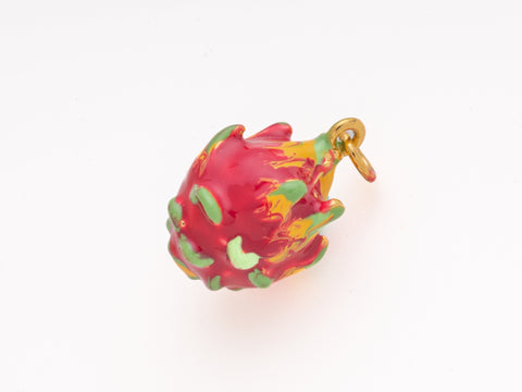 3D Dragonfruit Charm, Enamel Dragonfruit, Super Cute Fruit Charm, Summer Fruit Charm for Jewelry, 12.5x10mm, CPG488