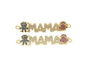 Baby Boy And Girl MAMA Charm For Bracelet,Gold Mama And Boy Girl Connector Charm,Mother’s Day Gift,Mama And Kids Pave CZ Charm,CNG044