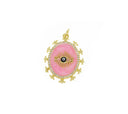 Enamel Evil Eye Charm With CZ,Gold Oval Evil Eye Pendant,Pave Enamel Evil Eye Gold Charm,Trendy Minimalist Jewelry,CPG682