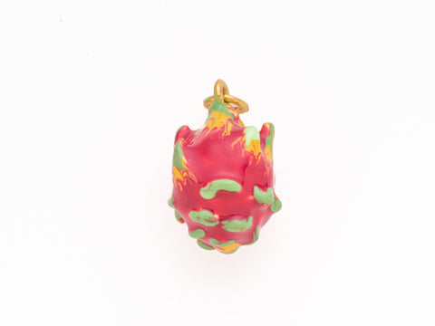 3D Dragonfruit Charm, Enamel Dragonfruit, Super Cute Fruit Charm, Summer Fruit Charm for Jewelry, 12.5x10mm, CPG488