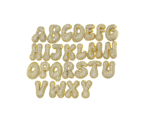 Balloon Slider Gold Charm,Balloon Puff letter Charm,Birthday Balloon Charm,Bubble Balloon Charm,Personalized Gift For A Friend,CPG1103