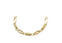 Gold Cube And Marquise Link Chain For Jewelry Making,Ribbed Oval And Square Tube Chain,Chain For Bracelet And Necklace Designing,CHG066
