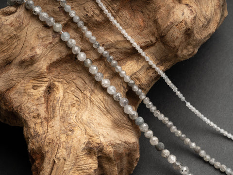 Natural Grey Zircon Beads, Pepper Zircon Beads, 2mm, 3mm and 4mm, FR142, FR144, FR145