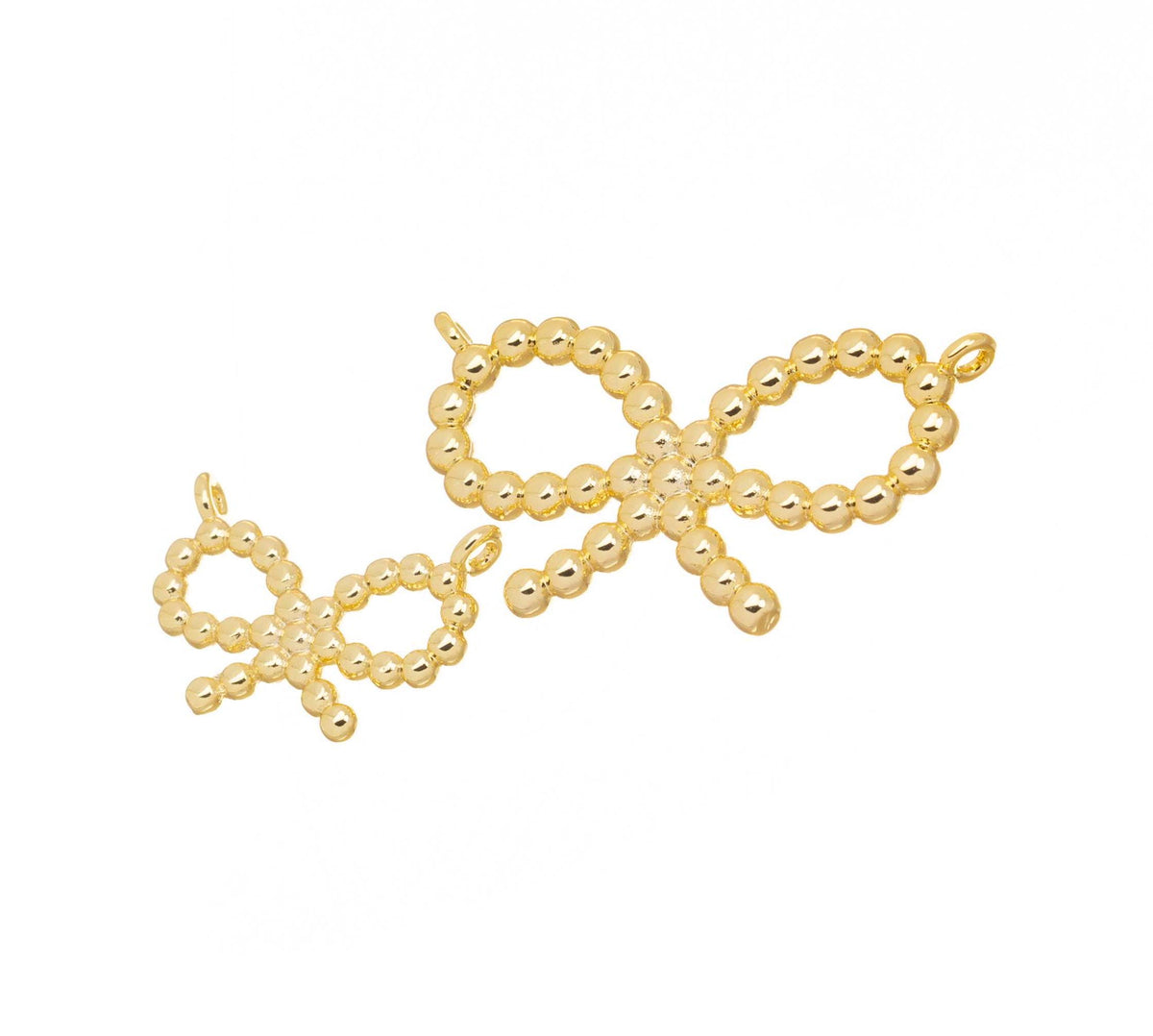 Ribbon Bow Tie Ball Connector Charm,Gold Ribbon Bow Tie Connector Charm,Bow Tie Ribbon  For Jewelry Making,CNG134-CNS135