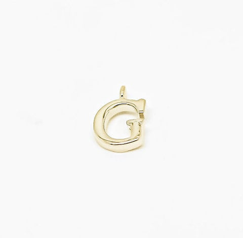 E-H 5 pcs, 10 pcs or 50 pcs, Gold Plain 6mm Alphabet Charm, Wholesale