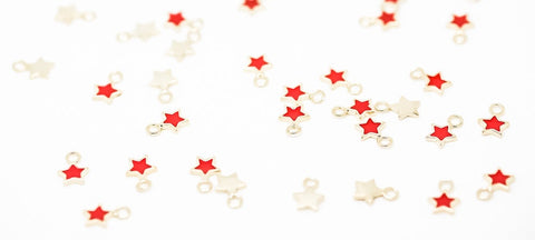 5 pcs of Gold Enamel Stars black, white, light yellow, turquoise, hot pink, baby pink, red, navy blue 5 pcs, 10 pcs, 50 pcs WHOLESALE CPG570