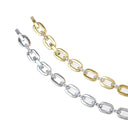 Oval Link CZ Bracelet with Adjustable Length, BRG-BRS073