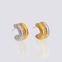 Two‑Tone Gold and Silver Stainless Steel Hoop Stud Earrings, ERG552