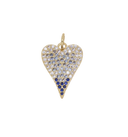 Ombre Heart Charm,CZ Ombre Heart Gold Charm,Pink Or Blue Ombre Heart Charm,Permanent Jewelry Making Charms,CPG2379P-CPG2379B
