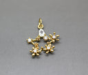 Gold or Silver Fancy Open Star Pendant, 12x20mm celestial star charm, Delicate cz star charm,,CPG232,CPS232