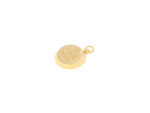 18k Gold Be Free Soda Cap Charm, Gold Be Free Pendant, Be Free Soda Cap Charm, Gold Charm, Gold Plated Findings, CPG2201